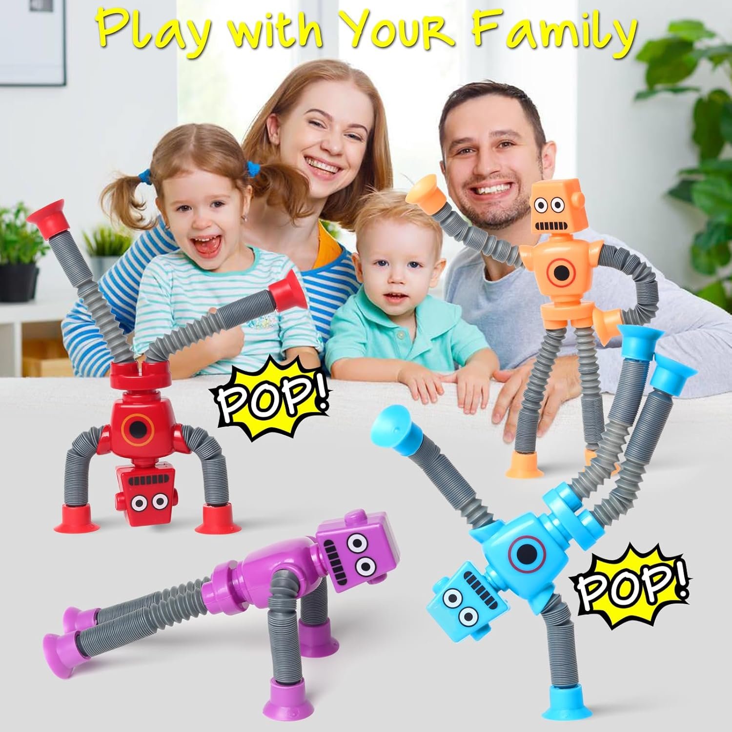 4-Pack Telescopic Suction Cup Robot Fidget Toys - Image 3